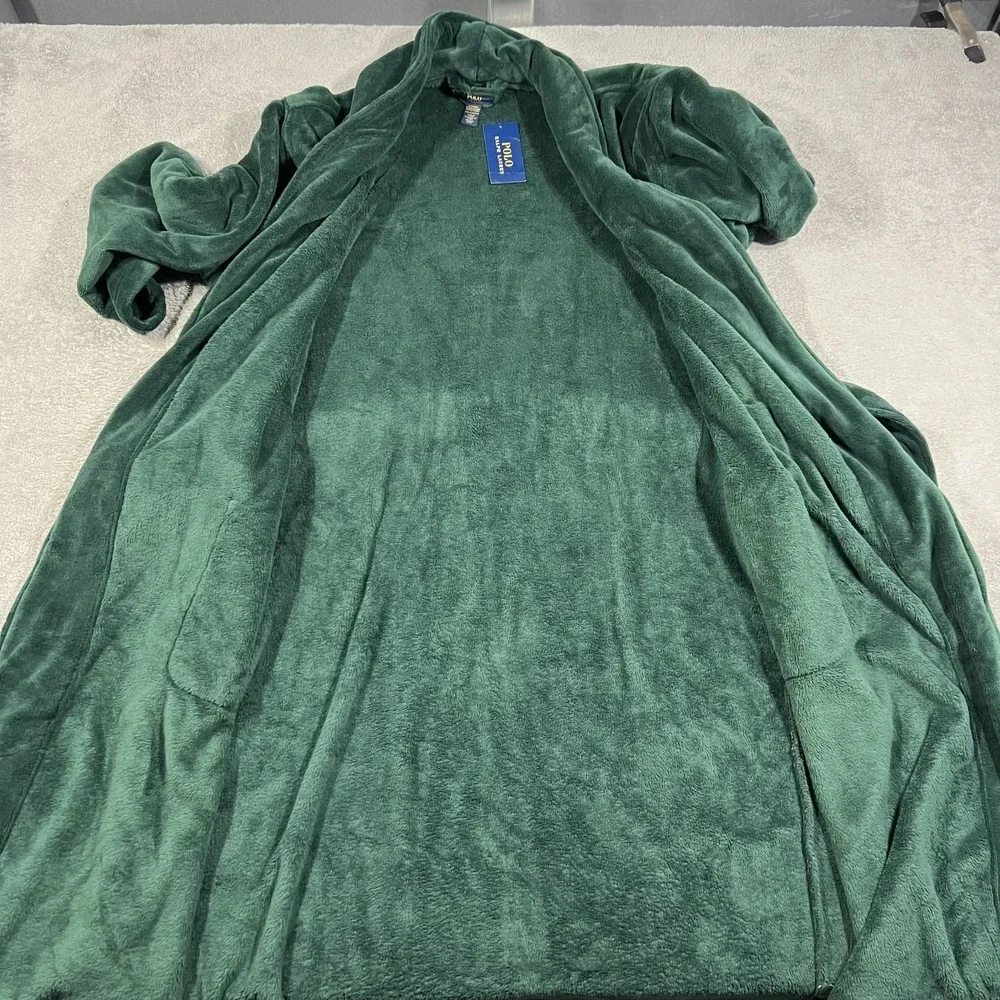 Polo Ralph Lauren Plush Bath Robe Men L/XL Sleepwear Microfiber Shawl Collar NEW